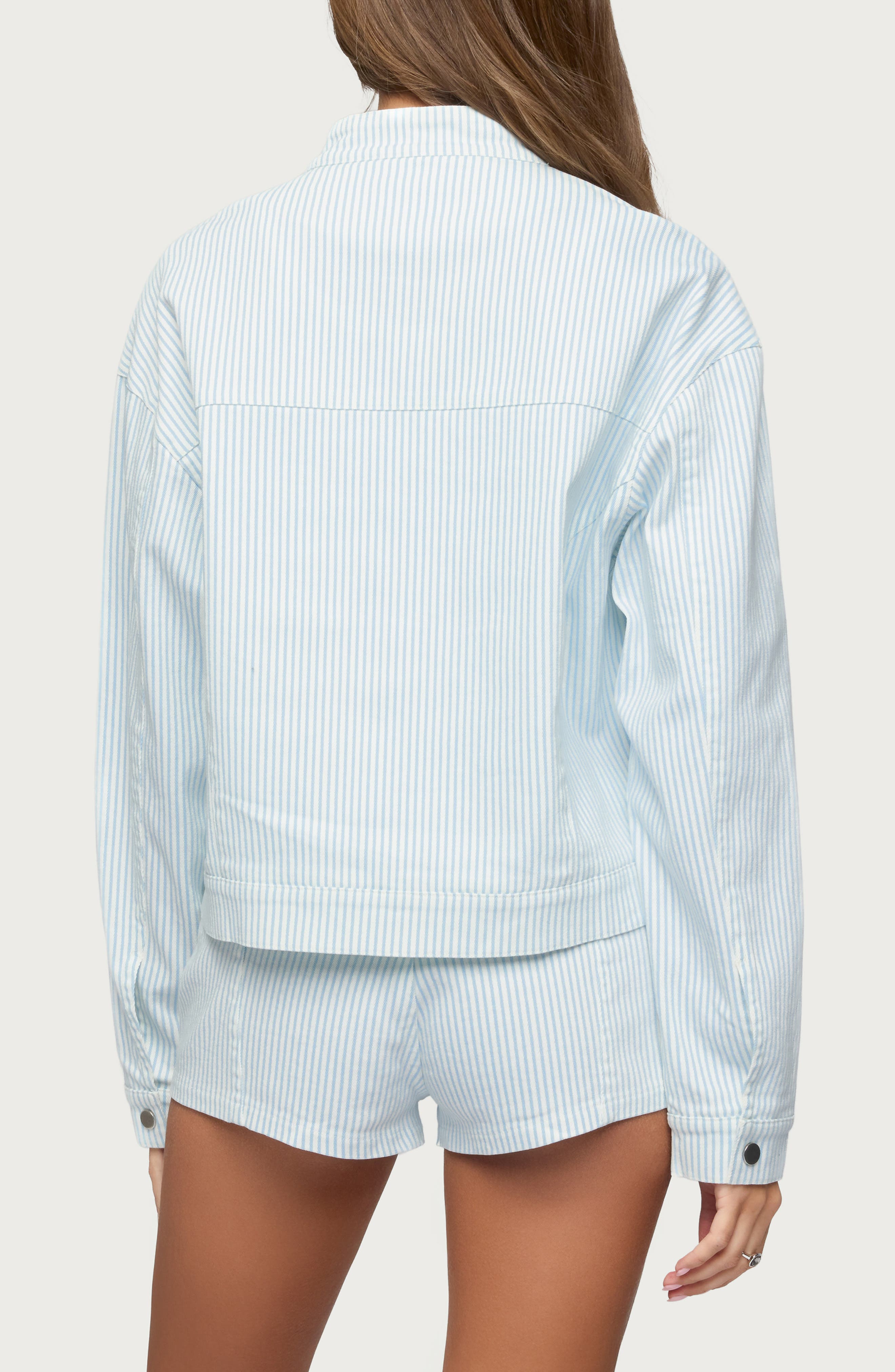 Myah Pinstripe Moto Jacket - image 2