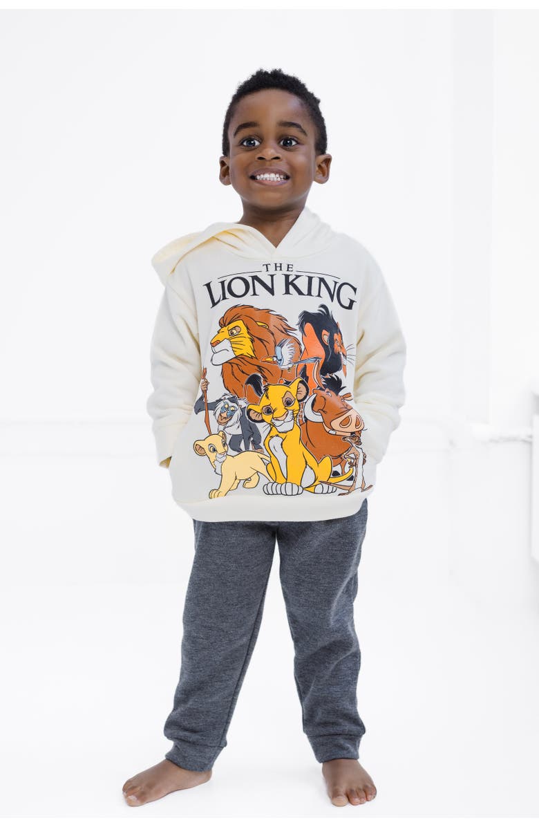 Disney Lion King Simba Fleece Hoodie & Pants Set, Alternate, color, Tusk / Charcoal Heather Grey