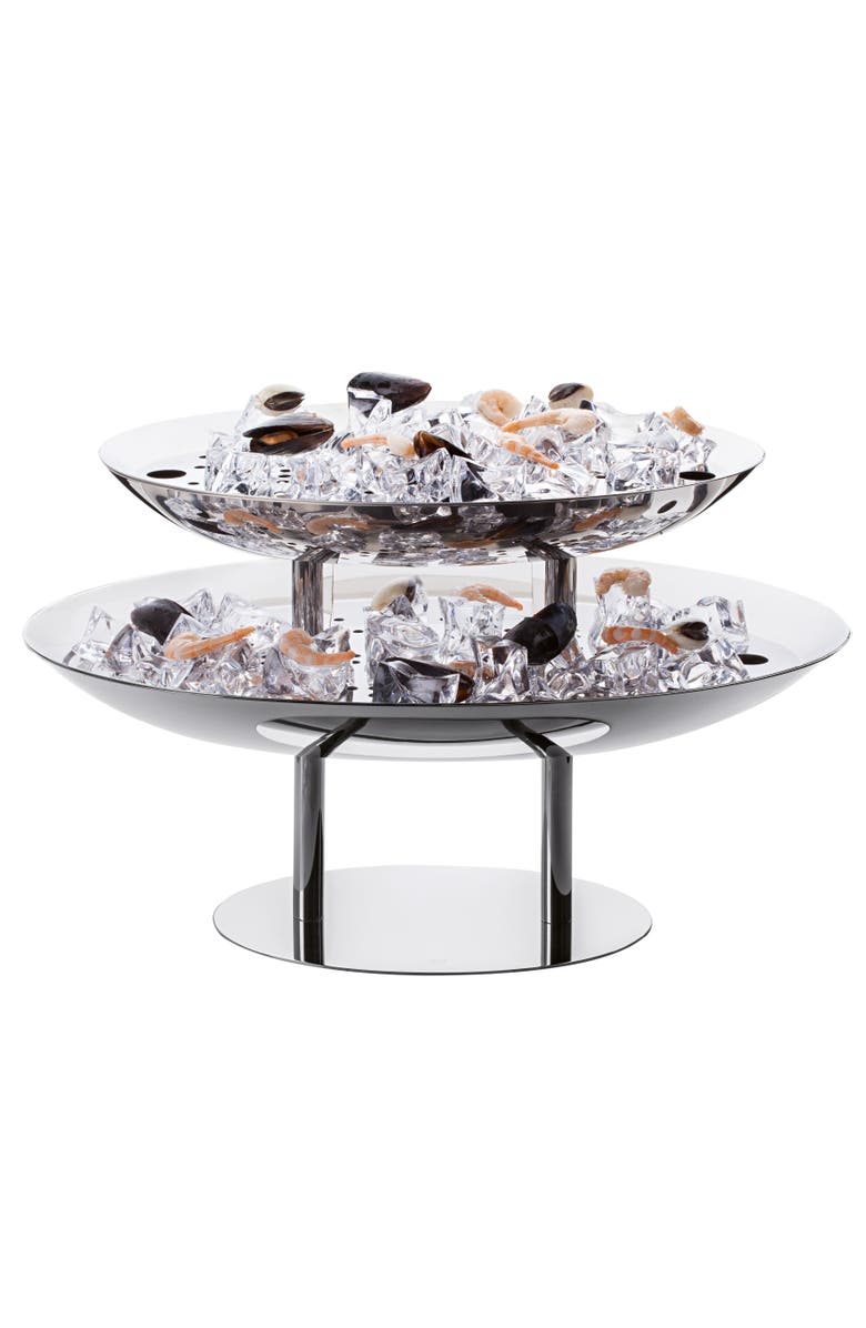 Mepra Bretone Oval Two Tier Seafood Stand, Main, color, Silver