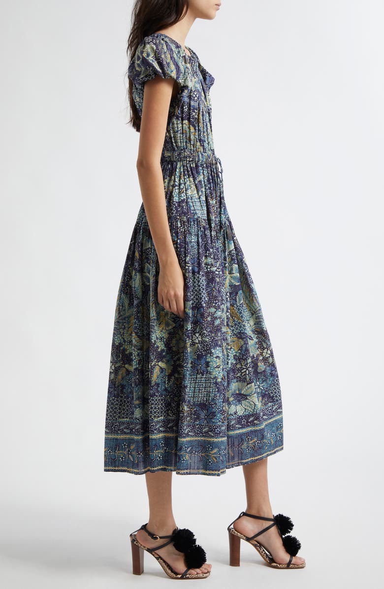 Ulla Johnson Abigail Puff Sleeve Cotton Blend Dress, Alternate, color, 