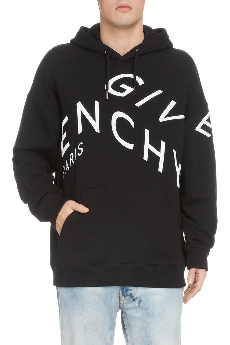 Refracted Hooded Sweatshirt, Main, color, BLACK/WHITE