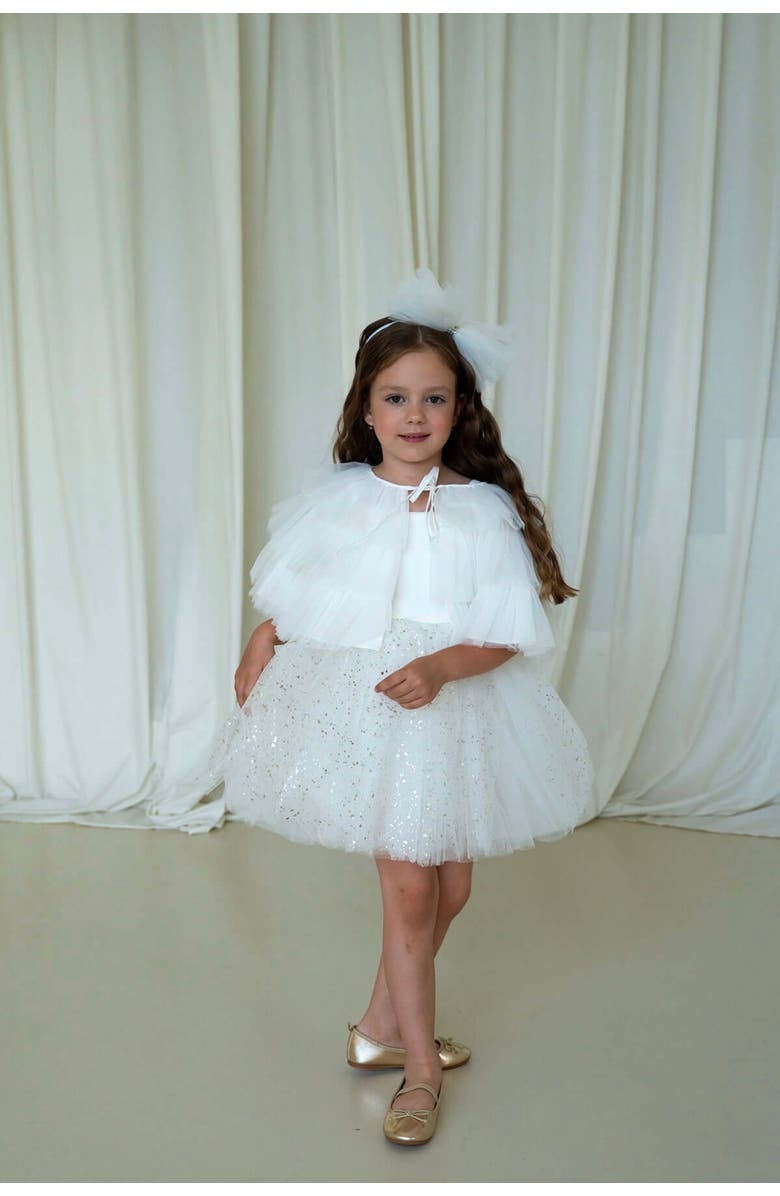 Mini Celebrities Sleveless Sparkle Tulle Dress Set, Alternate, color, 