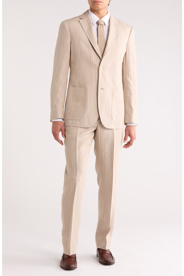 Pinstripe Linen Trim Fit Suit, Main, color, ALEX PINSTRIPE
