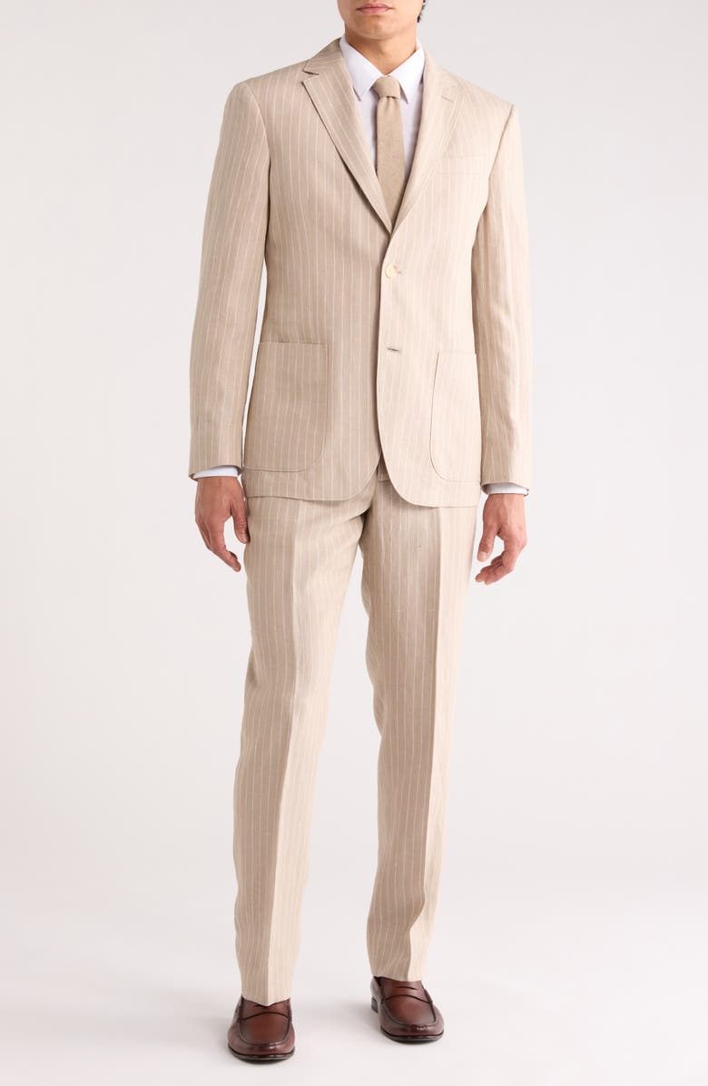 NORDSTROM RACK Pinstripe Linen Trim Fit Suit, Main, color, Alex Pinstripe