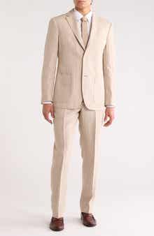 NORDSTROM RACK Pinstripe Linen Trim Fit Suit