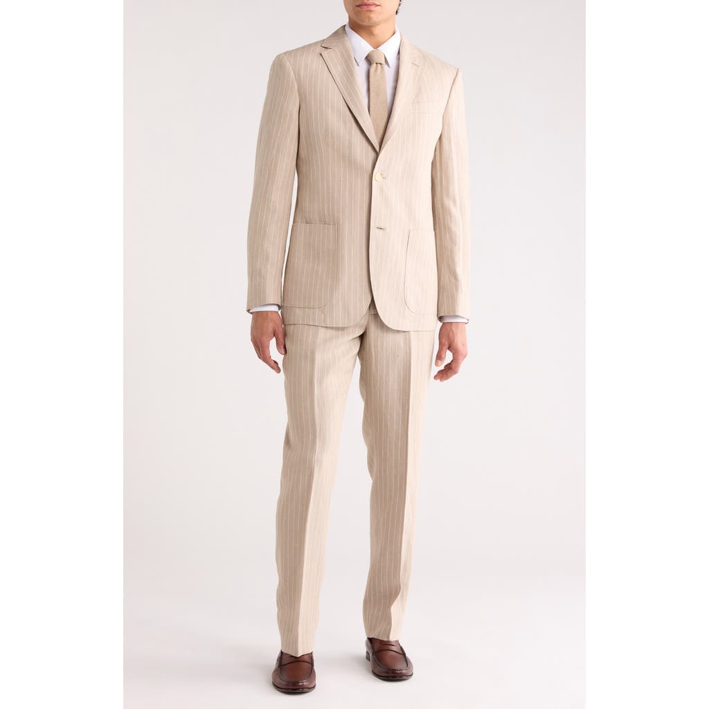 NORDSTROM RACK Pinstripe Linen Trim Fit Suit in Alex Pinstripe at Nordstrom Rack, Size 48