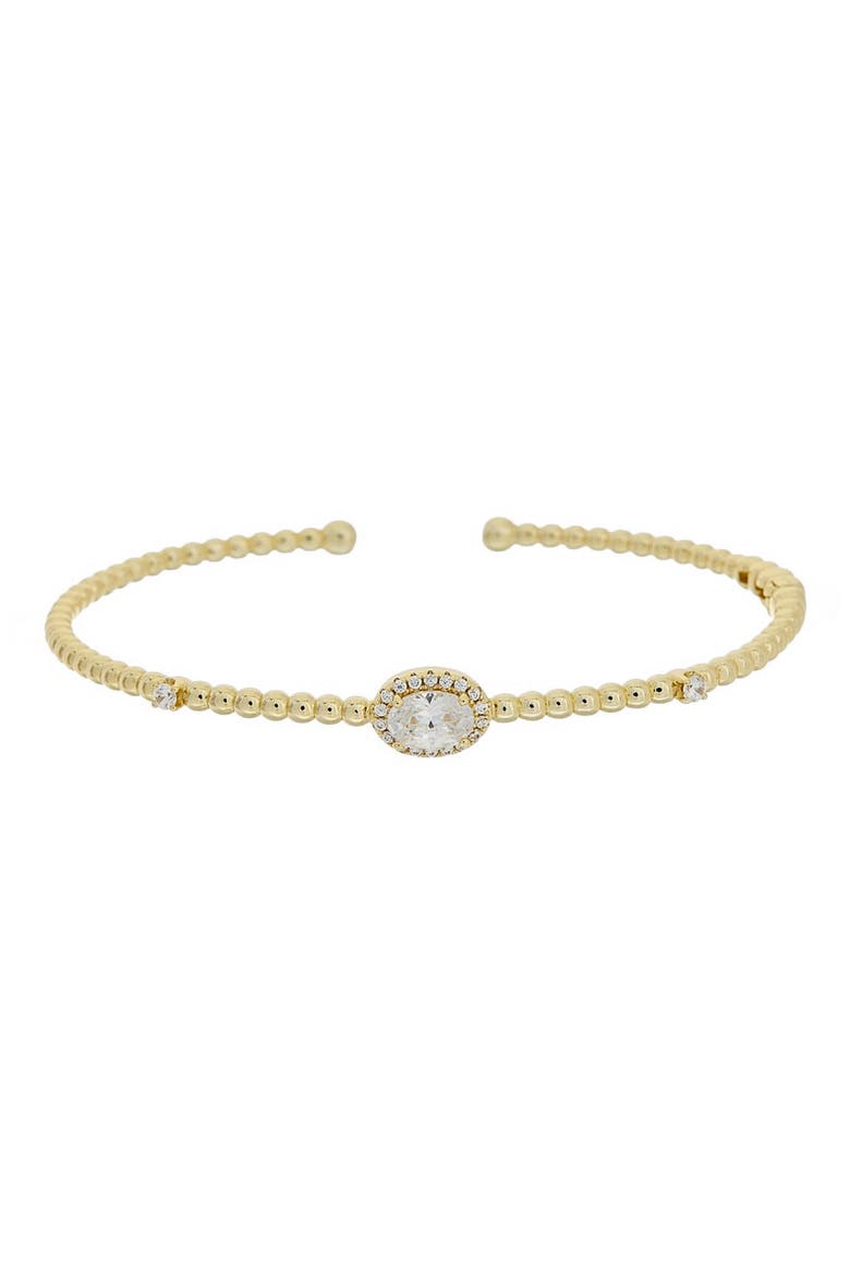 Cubic Zirconia Halo Beaded Bangle, Main, color, YELLOW
