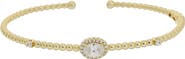 Juvell Cubic Zirconia Halo Beaded Bangle