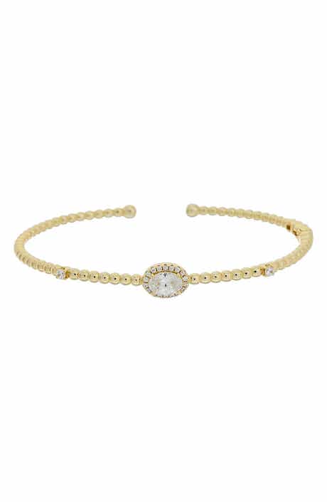Cubic Zirconia Halo Beaded Bangle
