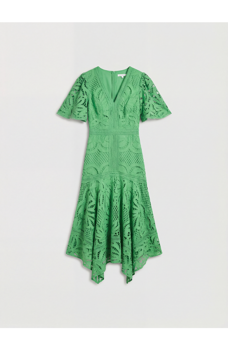 Coast Placement Lace Hanky Hem Dress, Alternate, color, Green