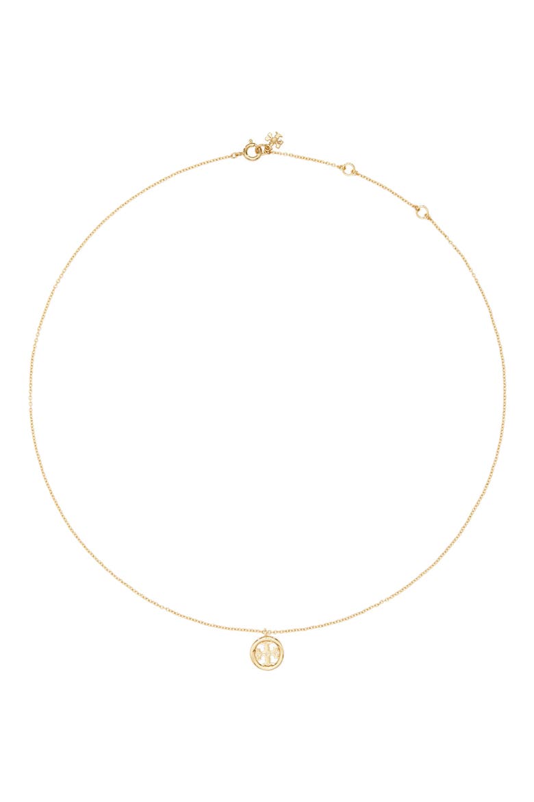 Icon Circle Pendant Necklace, Main, color, TORY GOLD