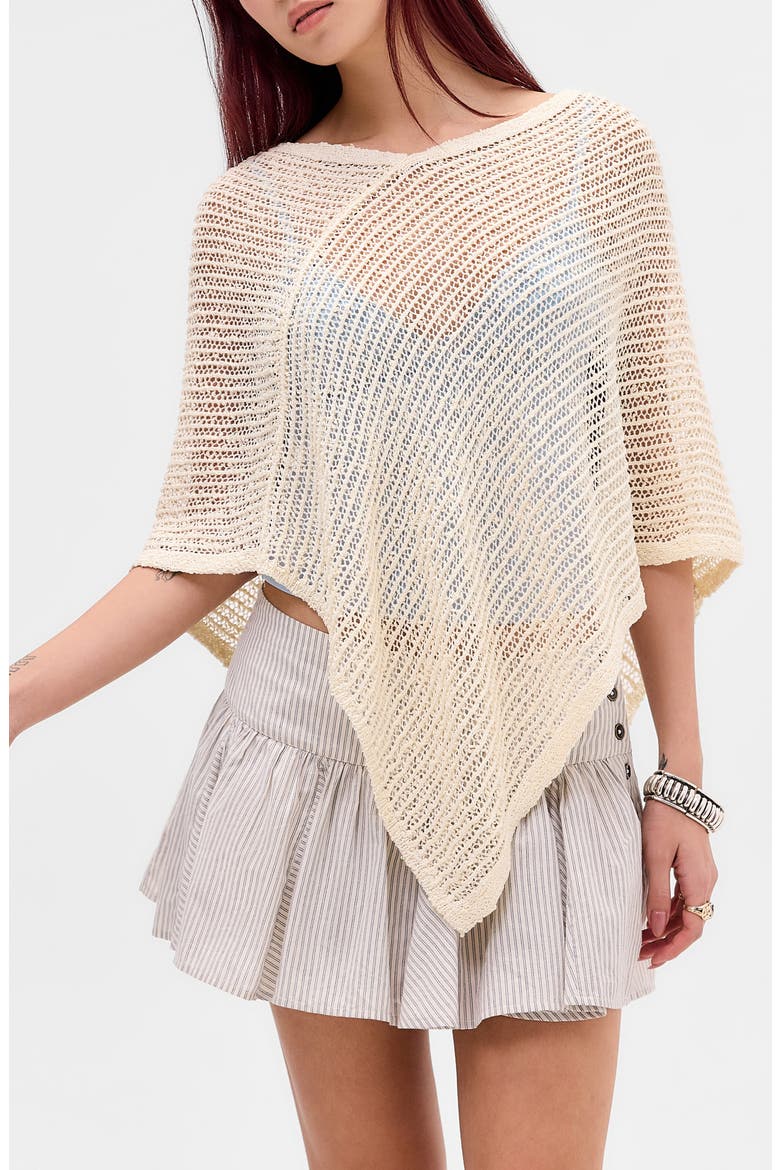 BDG Stitchy Poncho, Main, color, ECRU