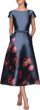 Kay Unger Ina Belted Cocktail Dress