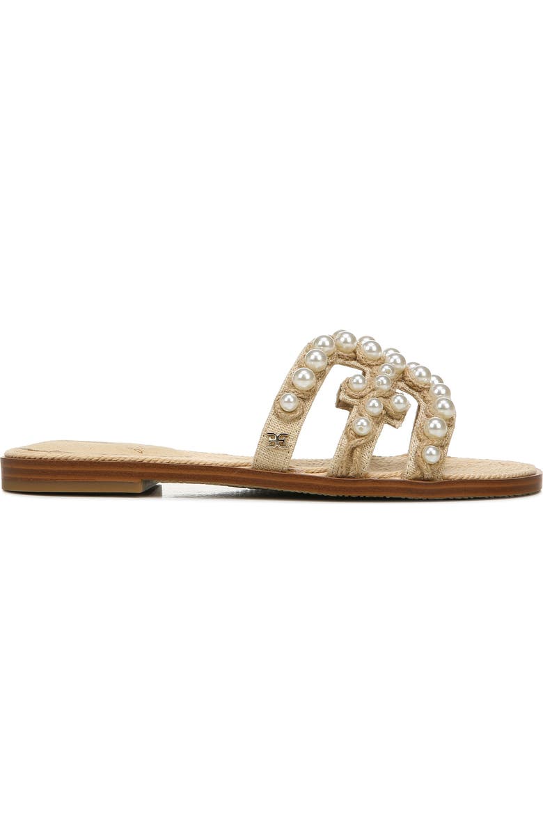 Sam Edelman Bay Imitation Pearl Cutout Slide Sandal, Alternate, color,