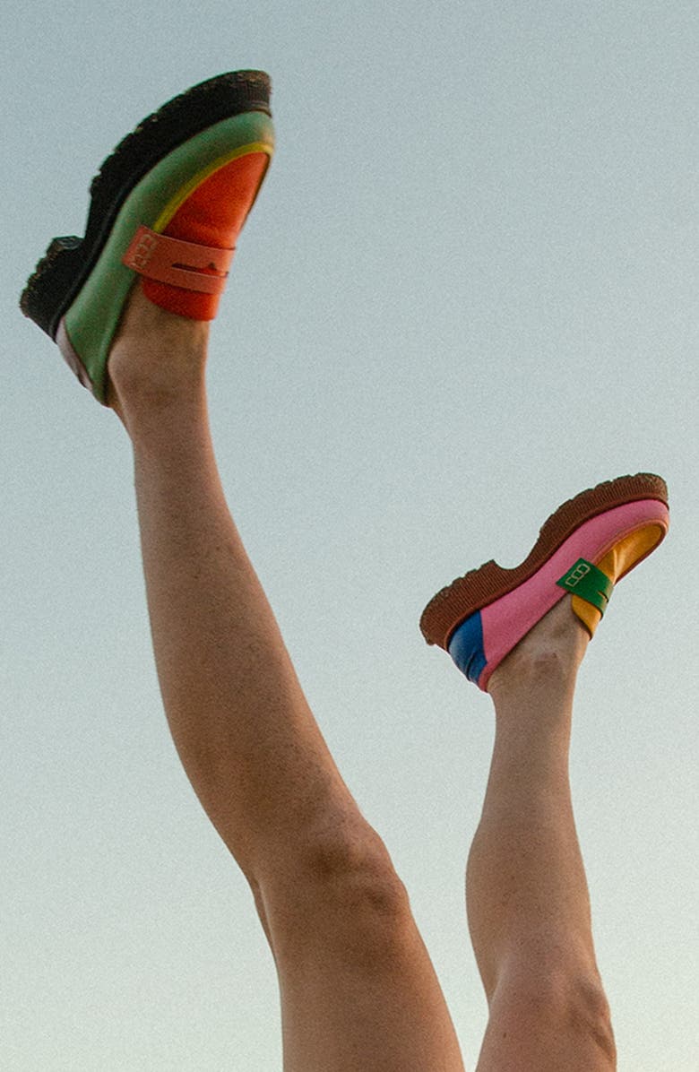 Charlotte Stone Adam Mismatched Lug Sole Penny Loafer, Alternate, color, Solimar