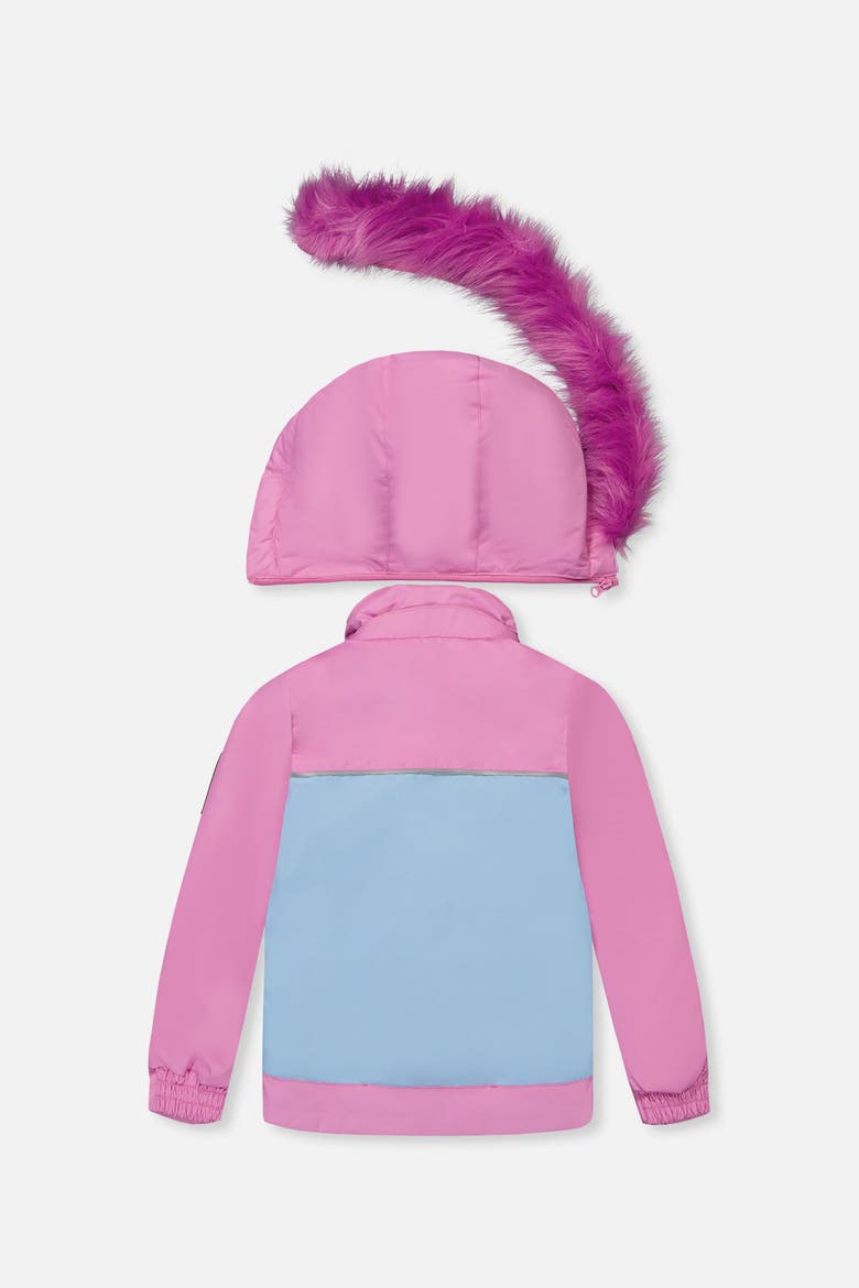 Girl Discover Fleece Colorblock Jacket Snow Pants Two Piece Snowsuit, Alternate, color, Pinkish Violet