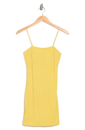 Alice And Olivia Alice + Olivia Fifi Embellished Body-con Minidress In Lemon Meringue