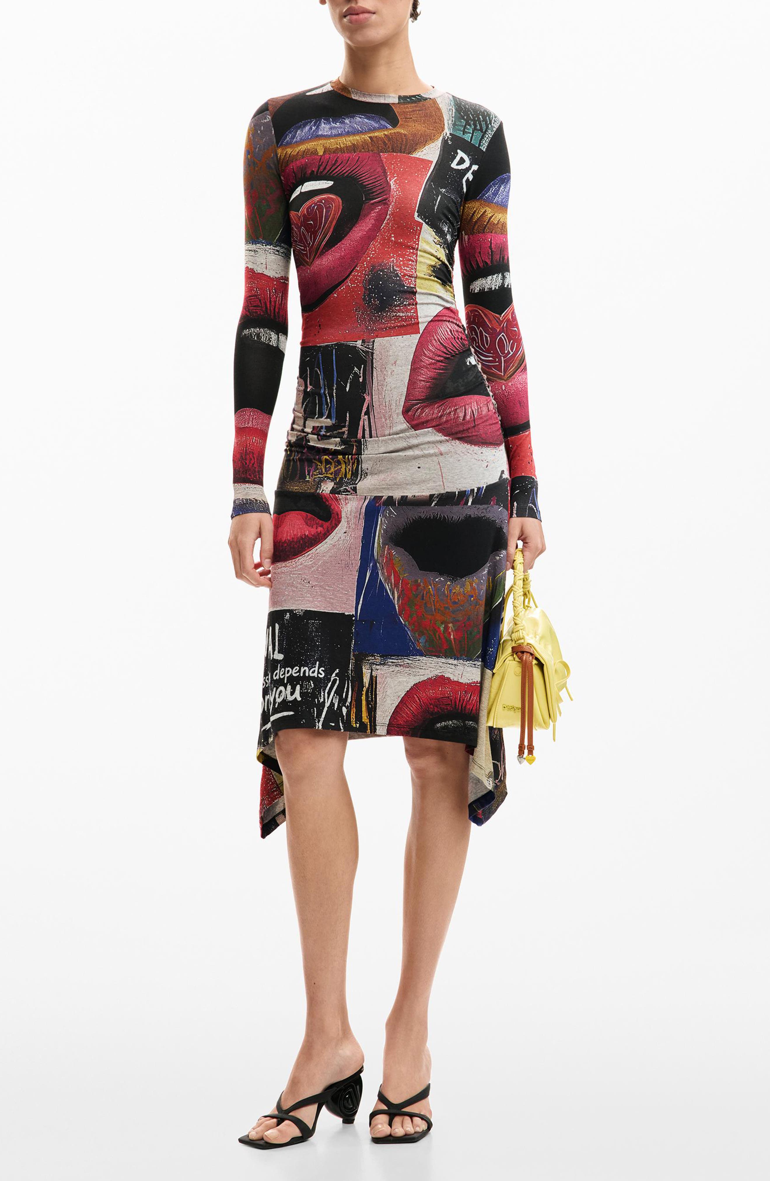 Printed Long Sleeve Dress