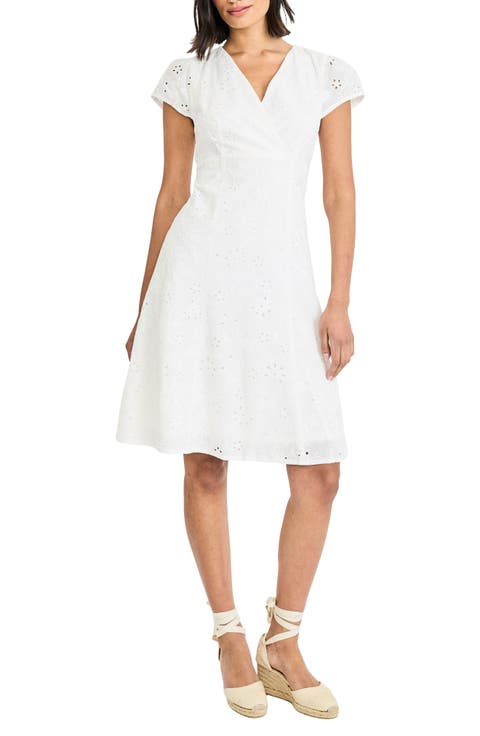 Cap Sleeve Eyelet Minidress