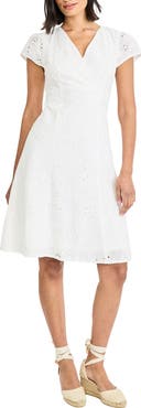 Maggy London Cap Sleeve Eyelet Minidress