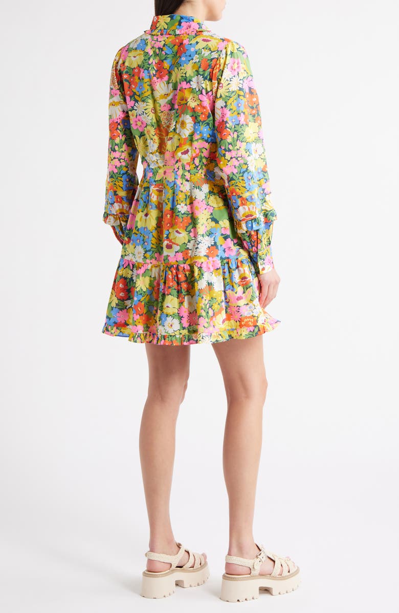 LOVE THE LABEL Marketa Floral Long Sleeve Cotton Mini Shirtdress, Alternate, color, 