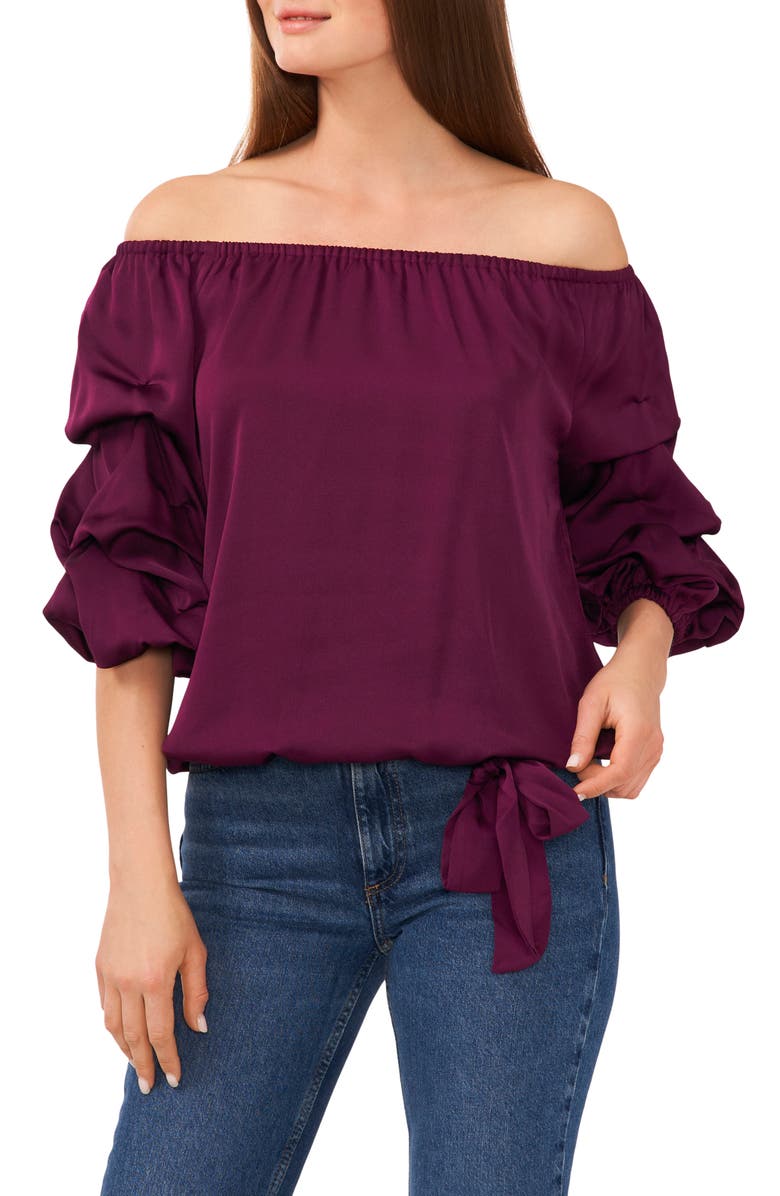 Vince Camuto Off the Shoulder Bubble Sleeve Top, Main, color,