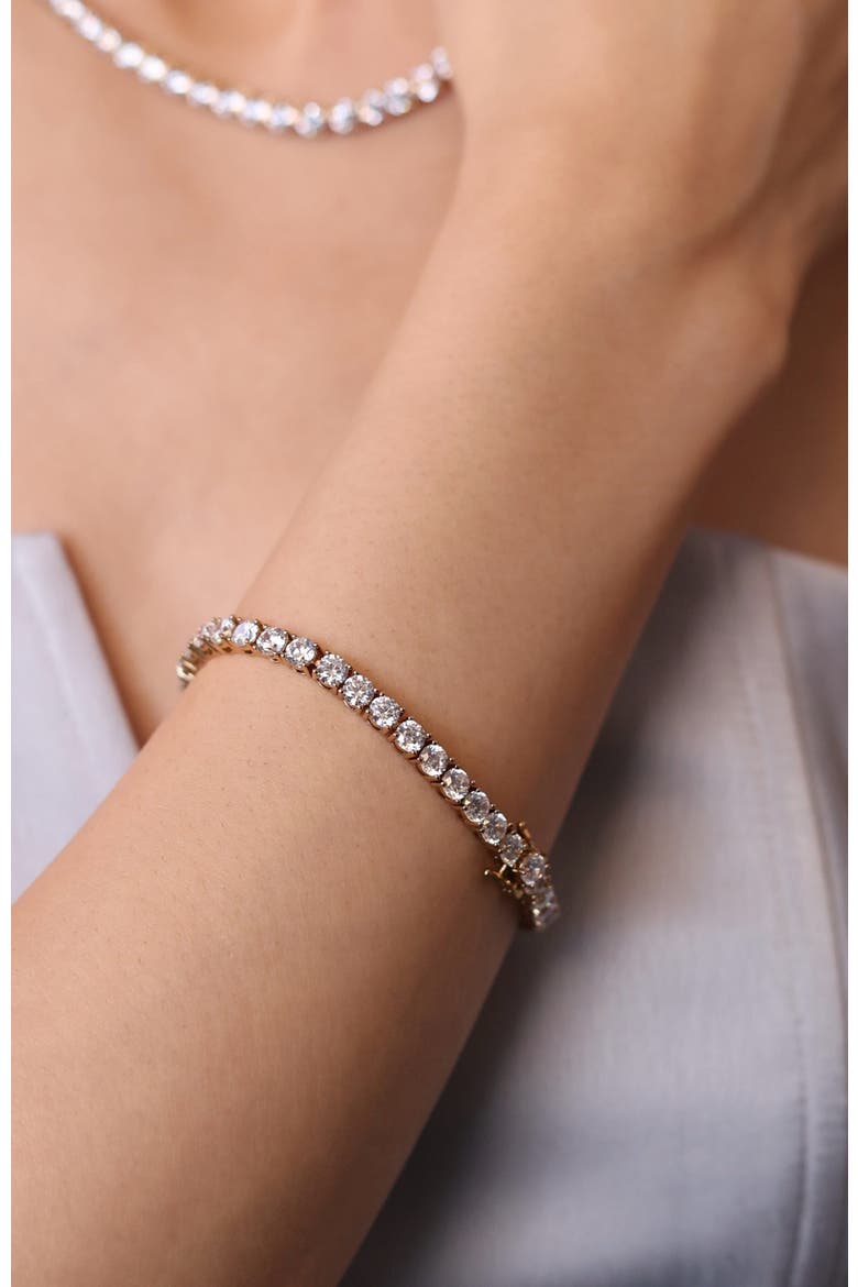 Roman Dusk Tennis Bracelet, Alternate, color, Crystal Clear & Gold