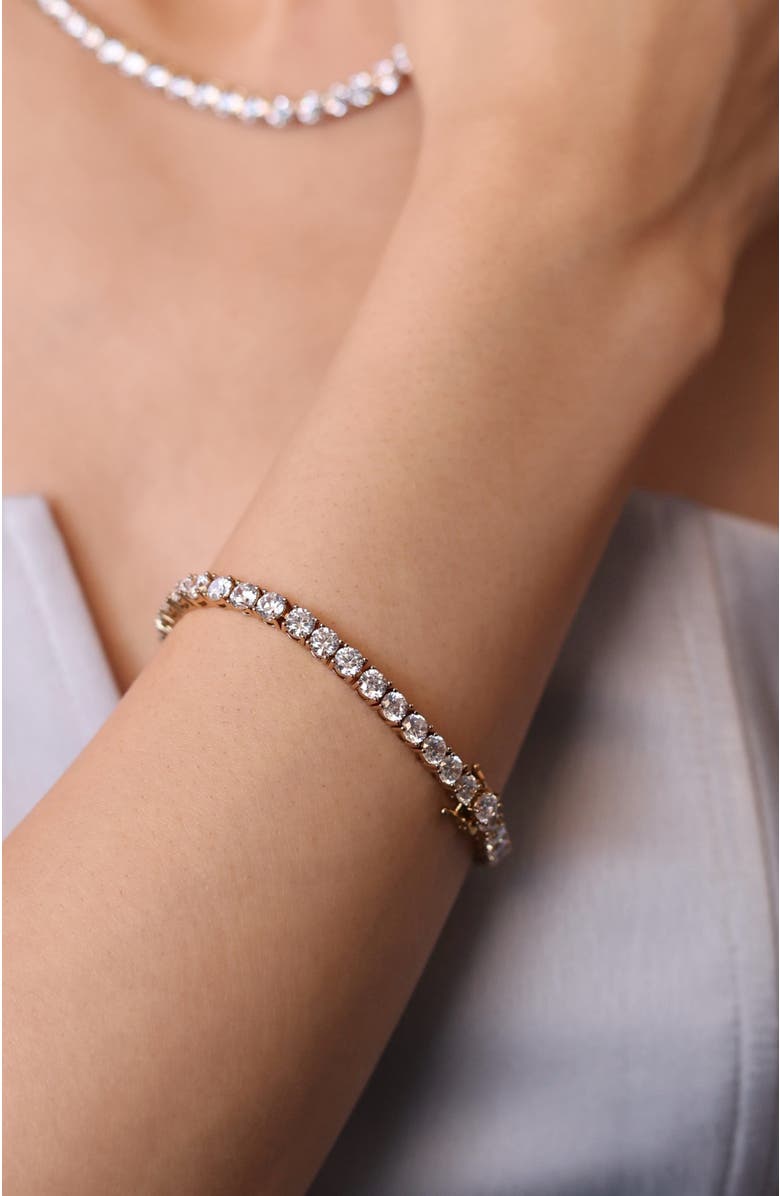 RC RETRO CHIC Roman Dusk Tennis Bracelet, Alternate, color, Crystal Clear & Gold