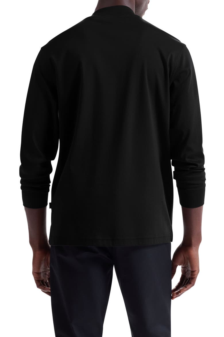 Mock Neck Pima Cotton Sweater, Alternate, color, BLACK