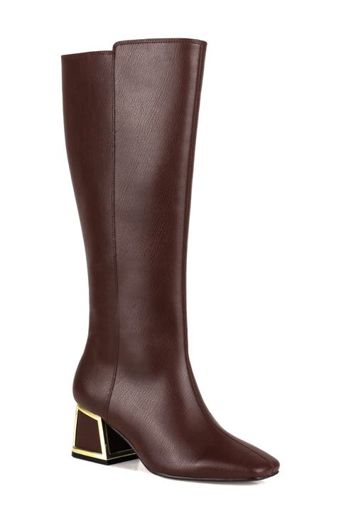 Bridge Block Heel Knee High Boot (Women)
