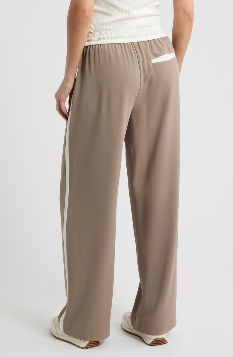 Bernardo Drawstring Waist Track Pants, Alternate, color, Gardenia/ Goat