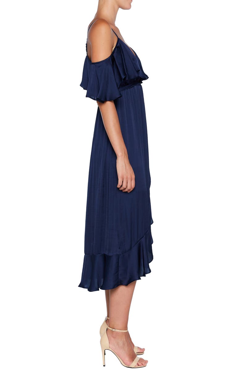 Bardot Bea Cold Shoulder Ruffle Dress, Alternate, color, 