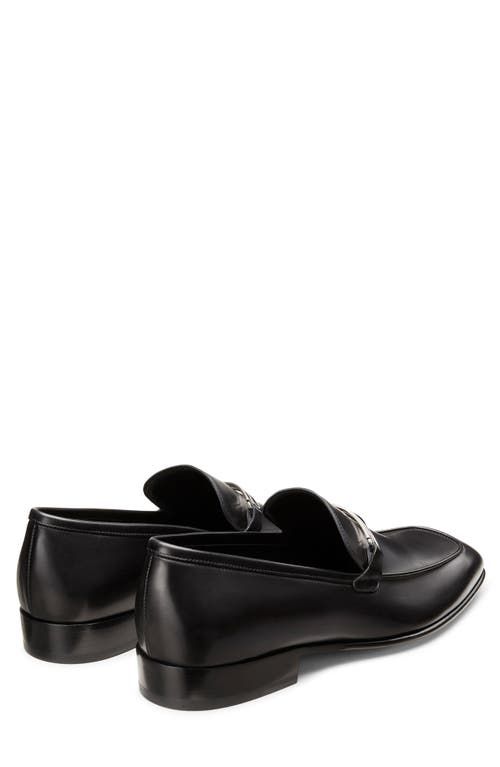 Stuart Weitzman Men's Ambrose Leather Lattice-bit Loafers In Black