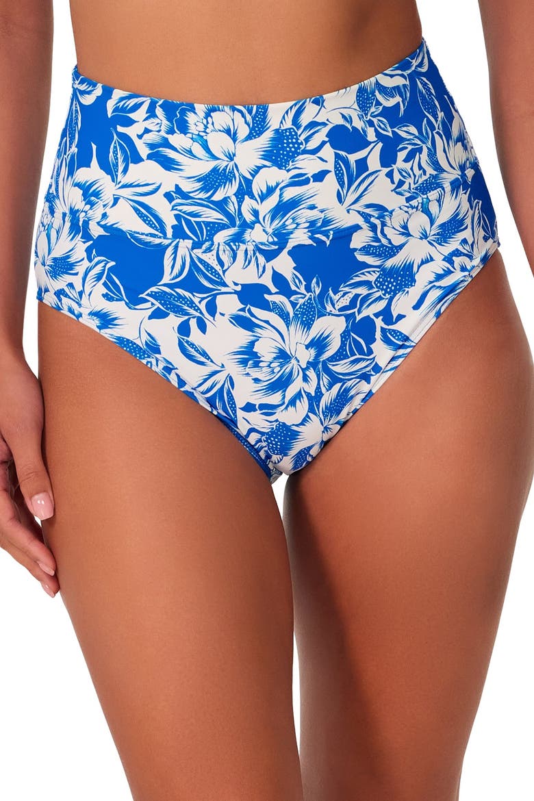 Hannah High Waist Bikini Swim Bottoms, Alternate, color, Chelsea Petals