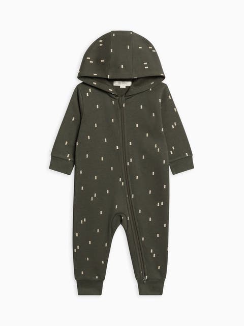 Greer Fleece Hooded Zipper Romper (Baby)