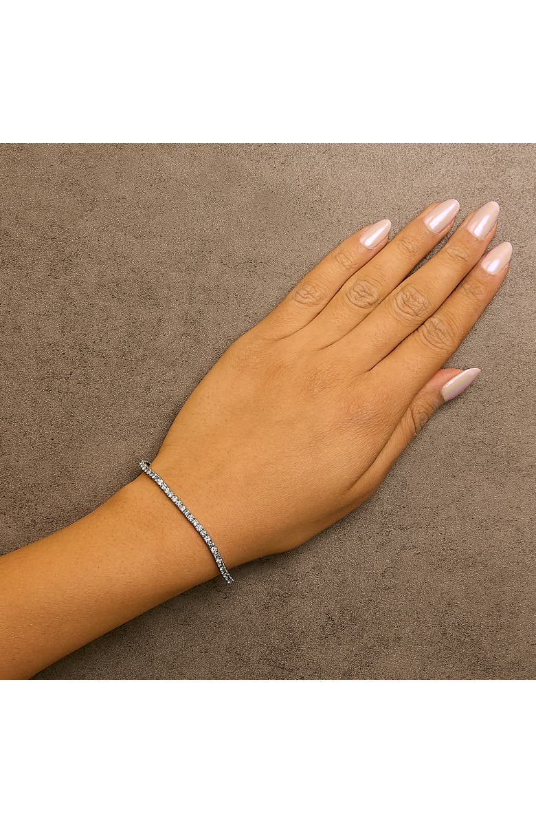 Haus of Brilliance 14K White Gold 4.0 Cttw White and Blue Lab Grown Diamond Tennis Bracelet, Alternate, color, White