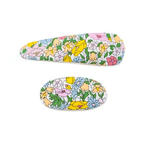 2pc Mixed Shape Clip Set  - Floral