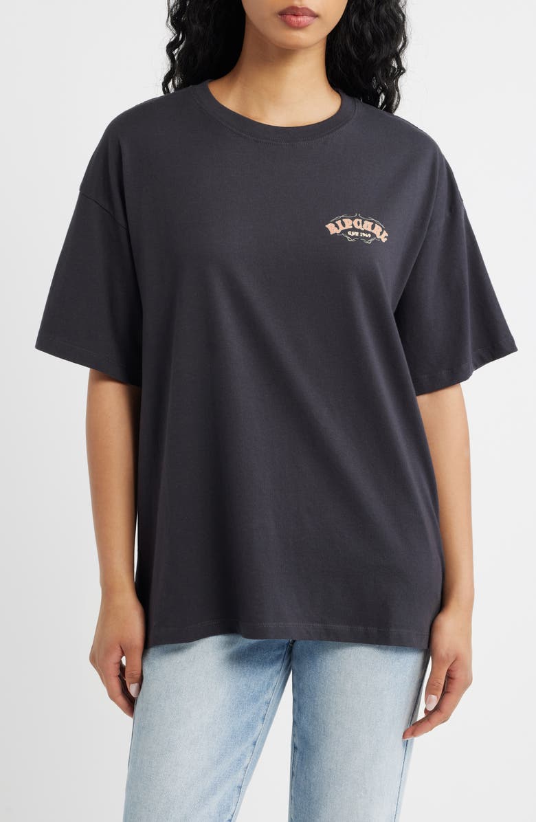 Rip Curl Half Moon Bay Heritage Graphic T-Shirt, Main, color, Washed Black