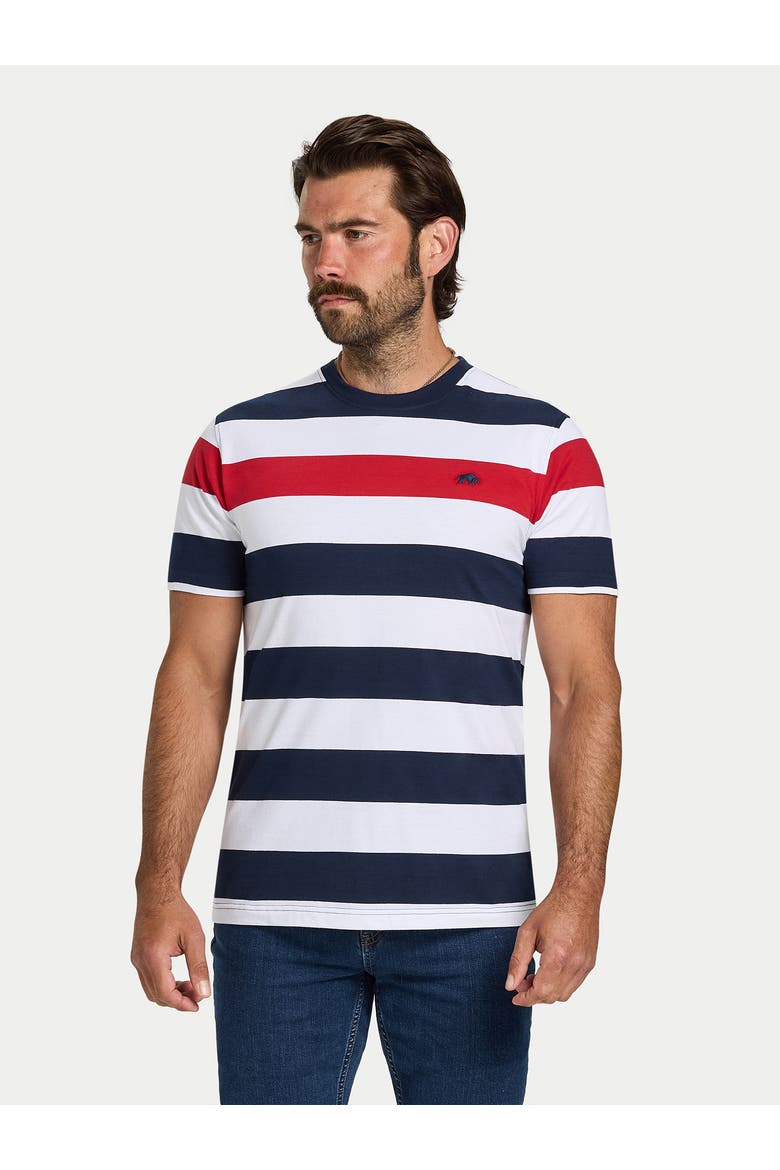 Contrast Chest Stripe T-Shirt, Main, color, Navy/Red