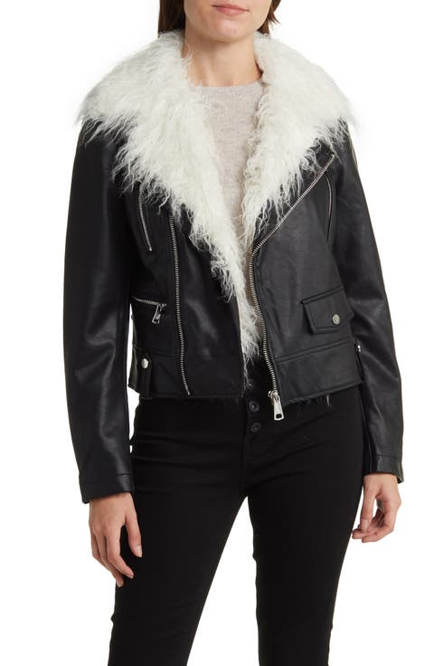 Suren Faux Shag Fur & Leather Jacket