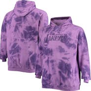FANATICS Men's Fanatics Branded Purple Los Angeles Lakers Big & Tall Wordmark Cloud-Dye Pullover Hoodie