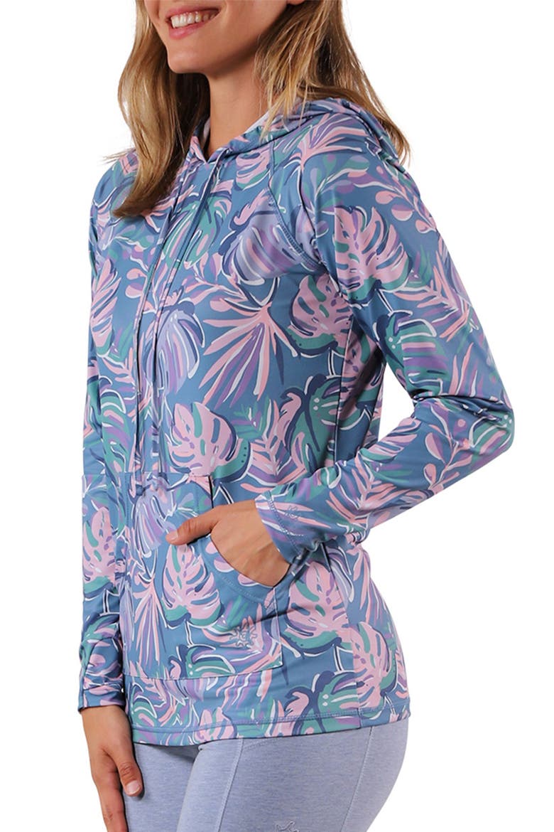 Pullover Hoodie, Alternate, color, Pastel Palms