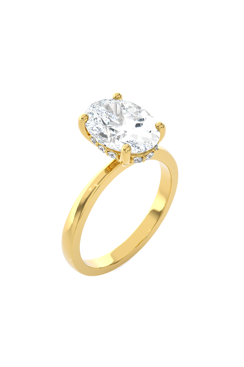 Certified 3.10Ct Oval Diamond HIdden Halo Engagement Ring 14k Gold Lab Grown, Alternate, color, 14k Yellow Gold