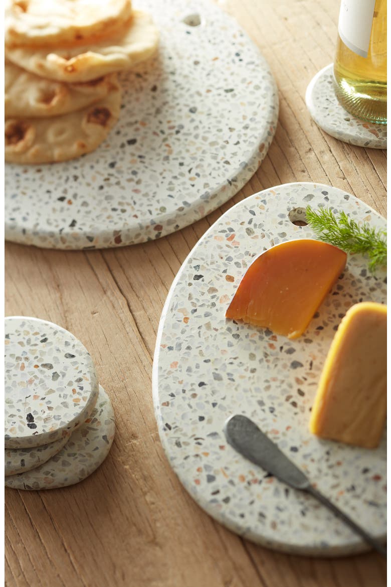 Oval Terrazzo Marble Serving Board, Alternate, color, WHITE