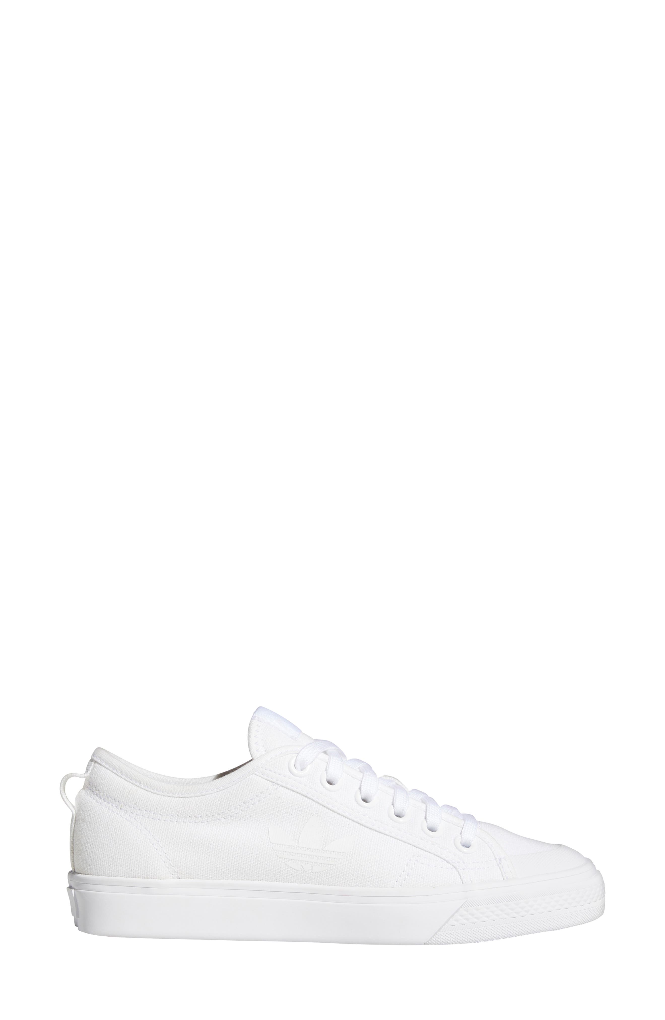 Nizza Trefoil Sneaker, Alternate, color, WHITE/ WHITE/ WHITE