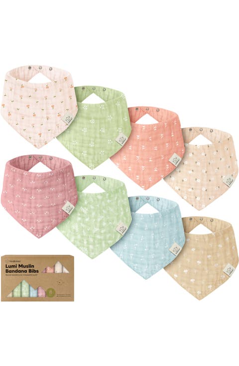 8-Pack Lumi Muslin Bandana Bibs