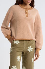 THE GREAT. The Fleece Henley Sweatshirt