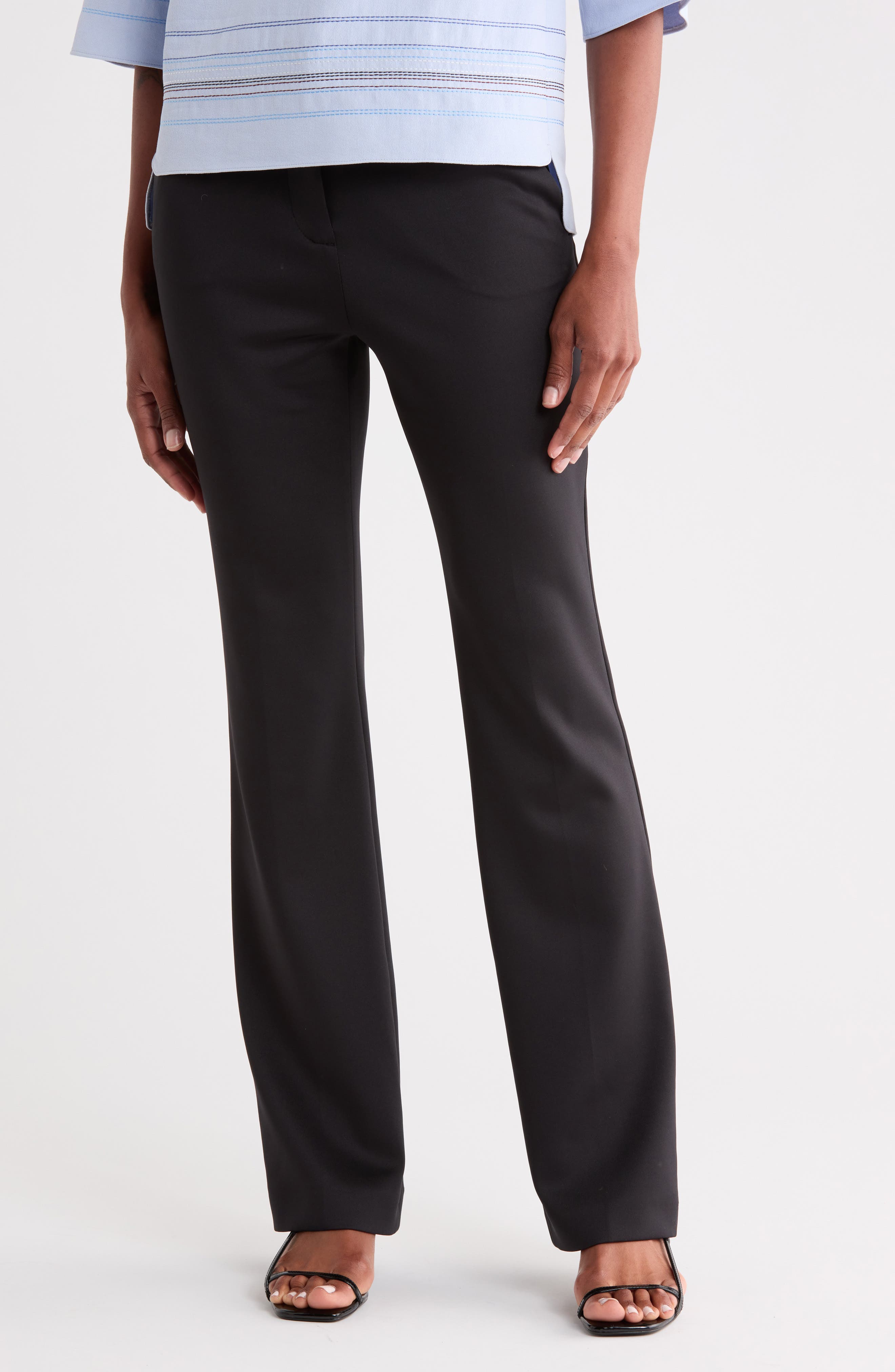 High Waist Flare Leg Trousers