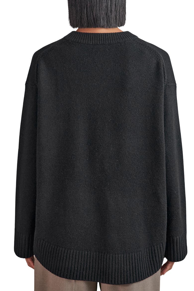 Ella Wool & Cashmere Sweater, Alternate, color, BLACK