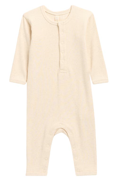 Quincy Mae Babies' Rib Organic Cotton Blend Romper In Brown